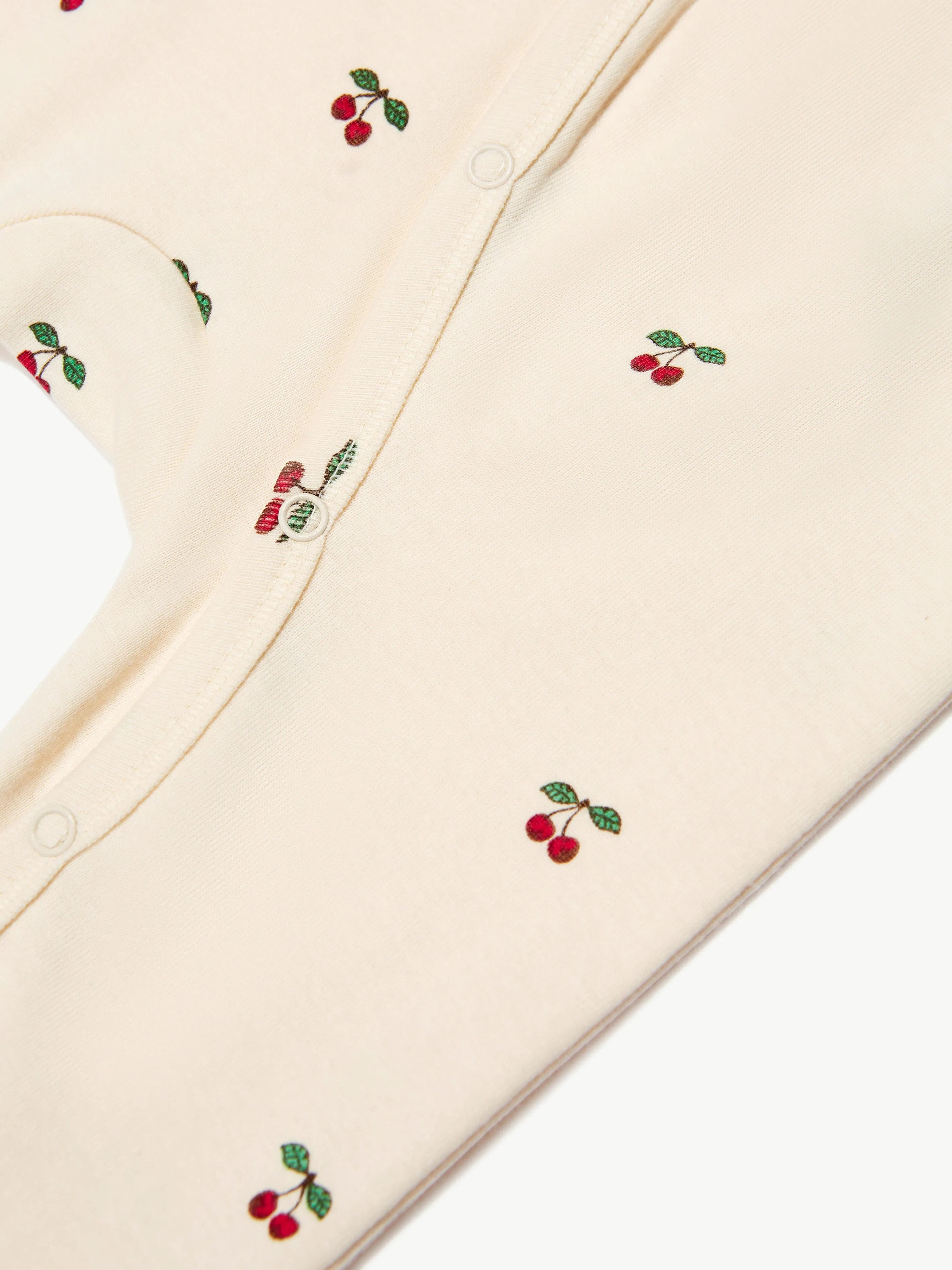 Konges Sløjd Baby Organic Cotton Cherry Romper in Cream