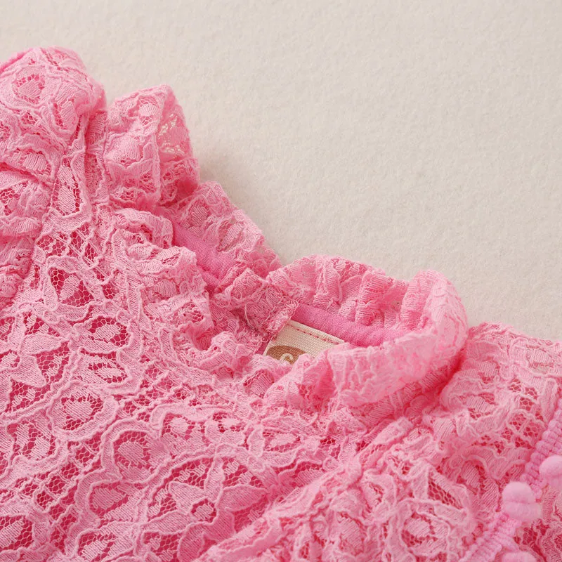 Laci - Baby Girls Lace Romper Long Sleeve