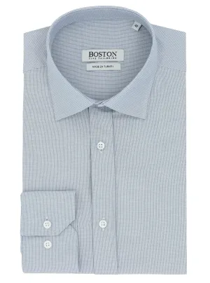 Liberty Business Blue Grey Microchecked Shirt