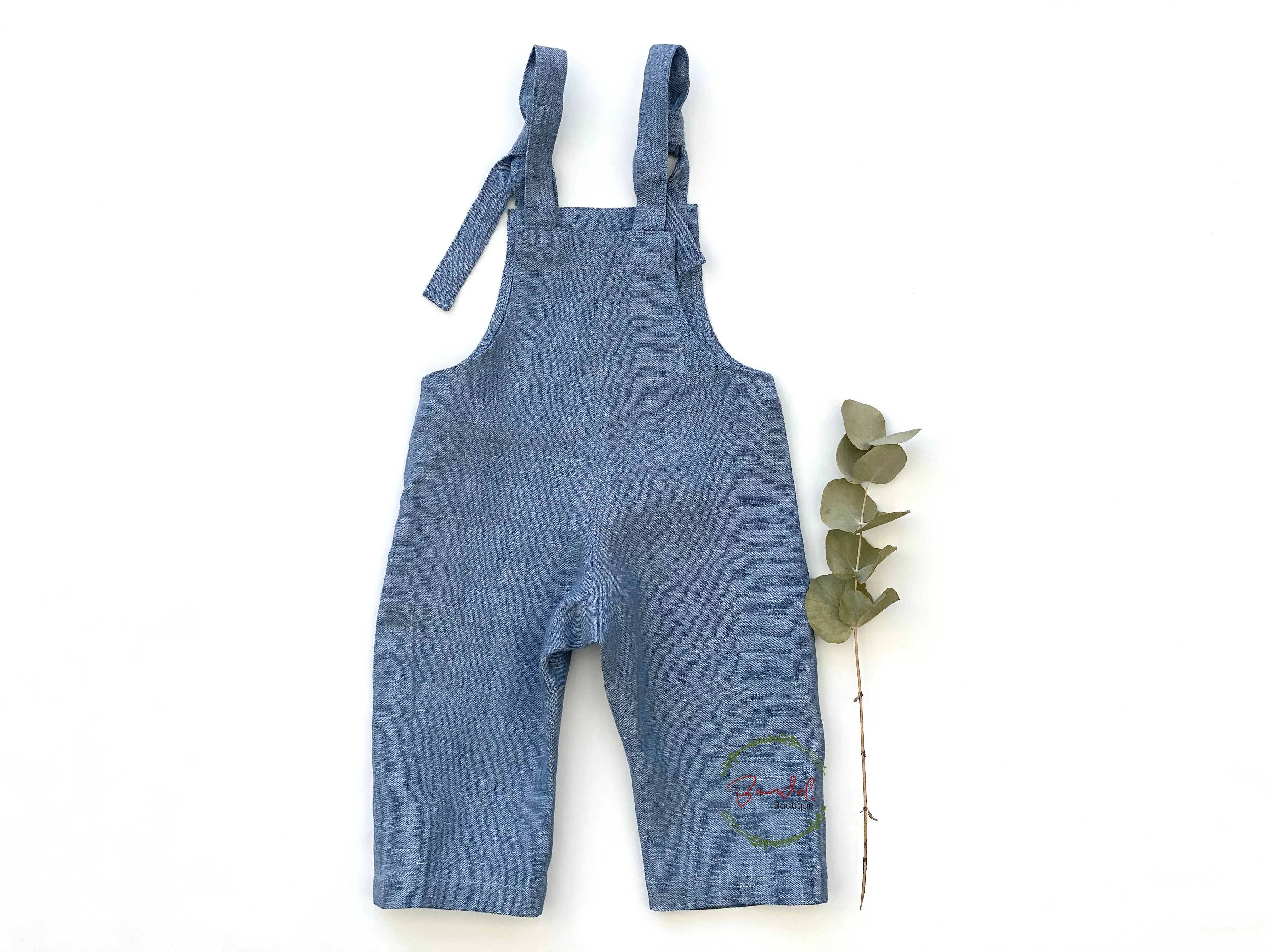 Linen Dungarees- Blue