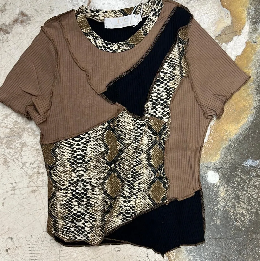 Lizette Blouse LC A3532 Zebra and Serpentine