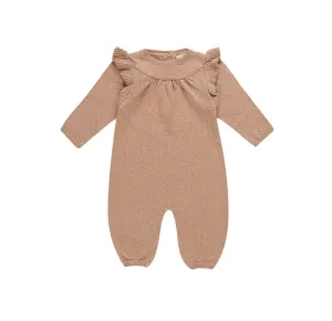 Long Sleeve Mira Knit Romper- Heathered Rose