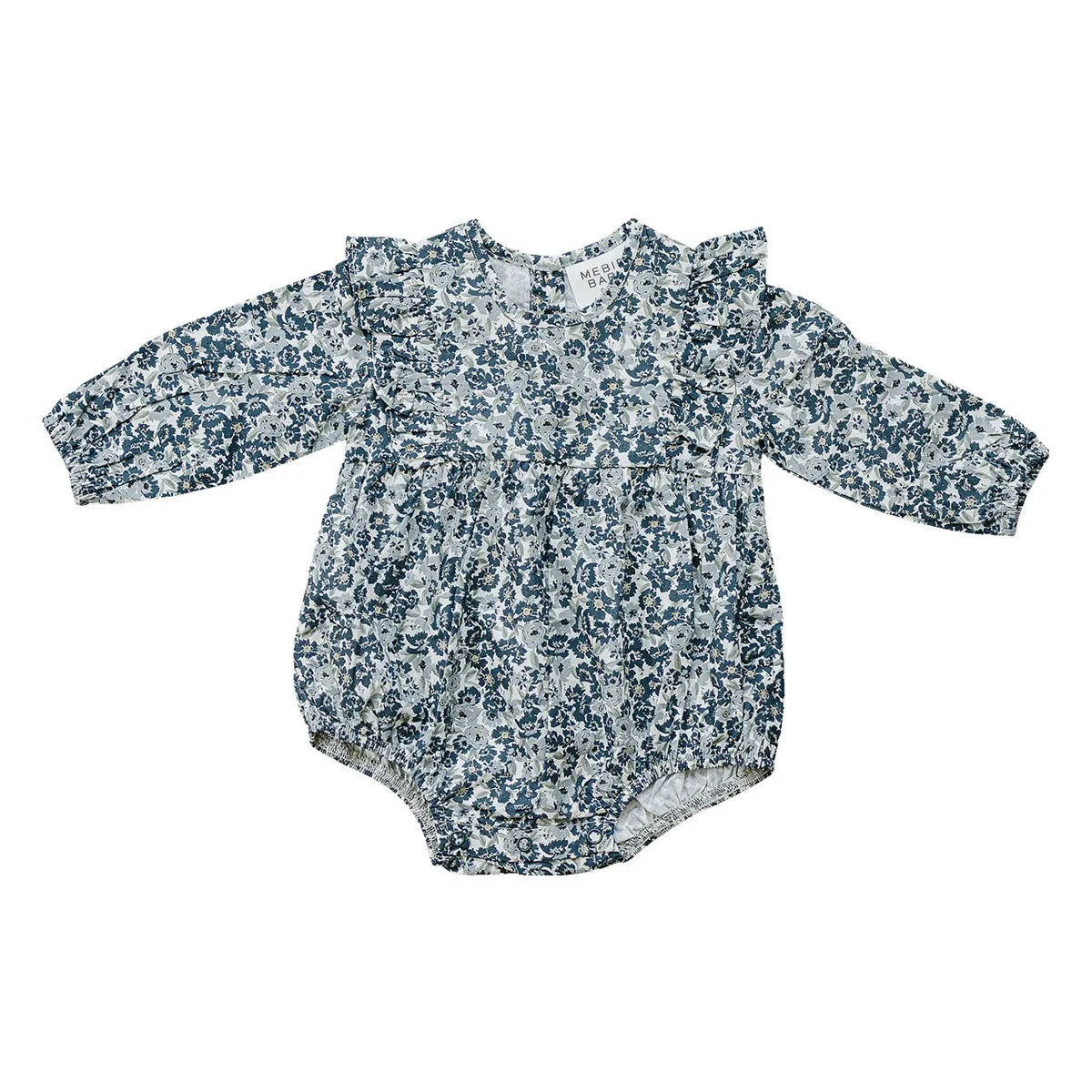 Long Sleeve Ruffle Bubble Romper - Liberty Floral