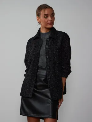 Long Sleeve Tweed Shacket