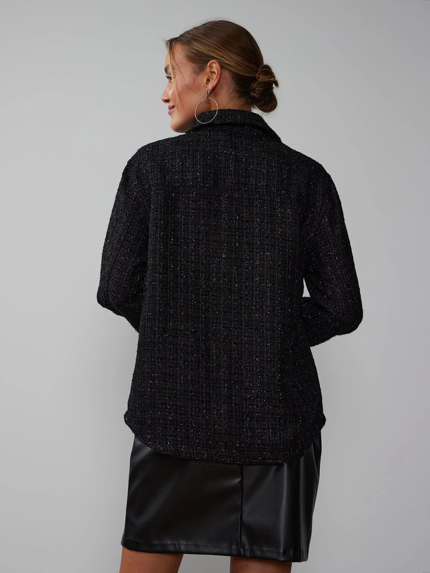 Long Sleeve Tweed Shacket