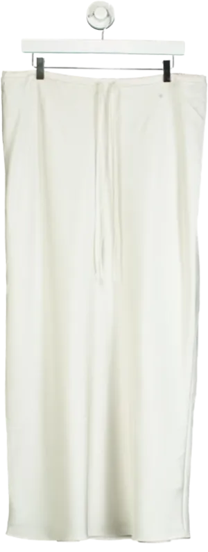 Lounge Underwear White Satin Maxi Skirt UK XXL