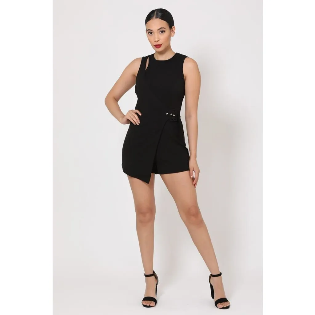 Madrea Buckle Sleeveless Romper