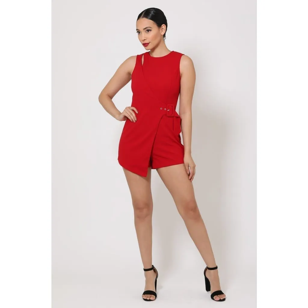 Madrea Buckle Sleeveless Romper