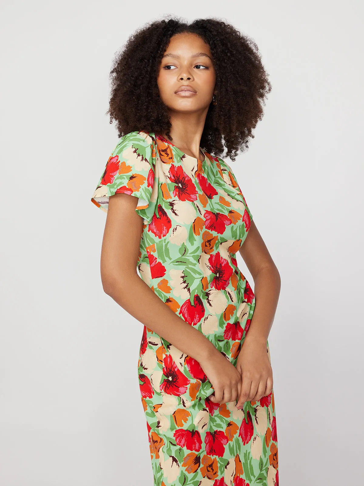Marie Green Garden Floral Maxi Dress