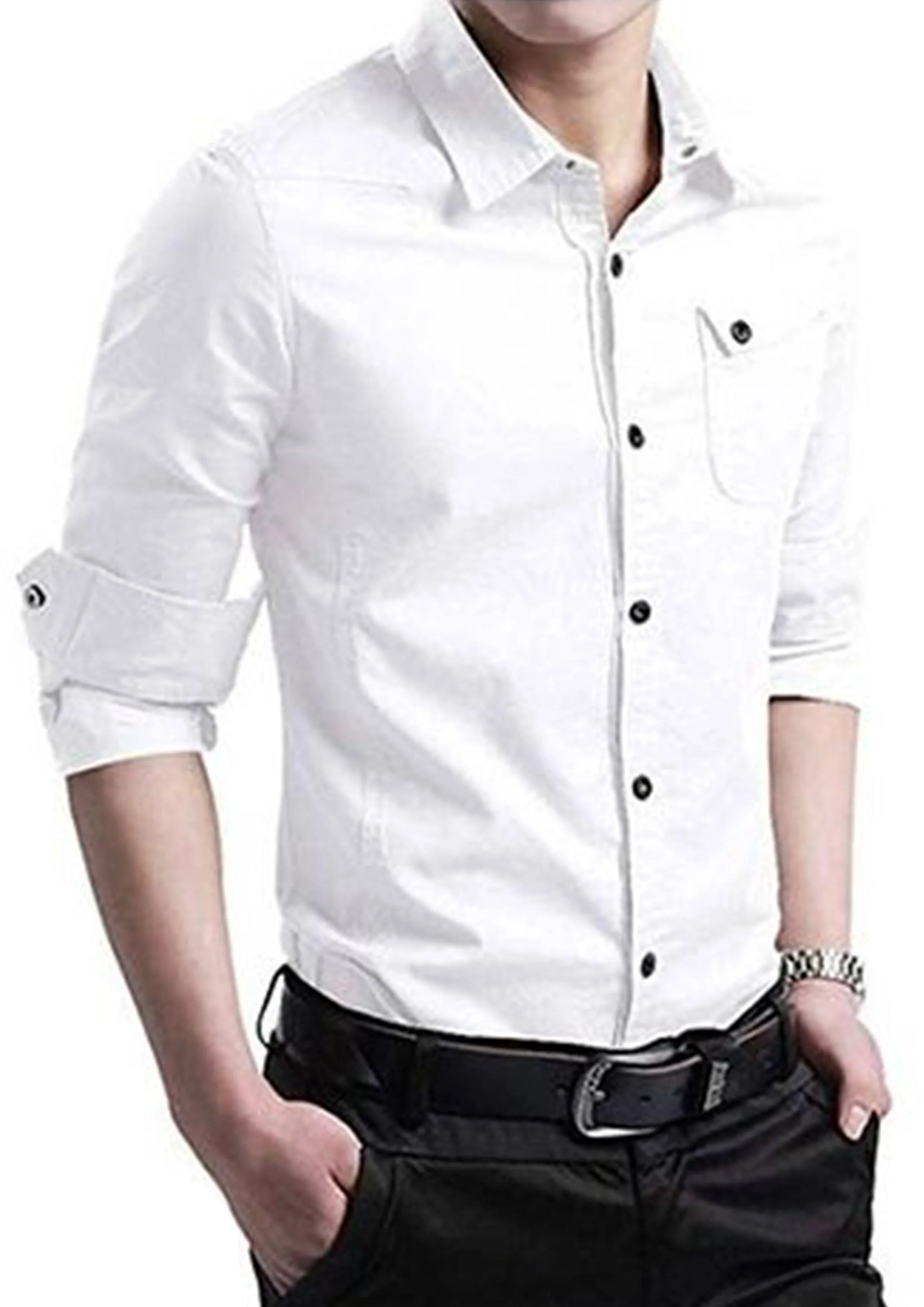 Men's Regular Fit Cotton Solid Casual Shirts