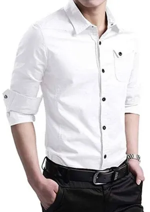 Men's Regular Fit Cotton Solid Casual Shirts