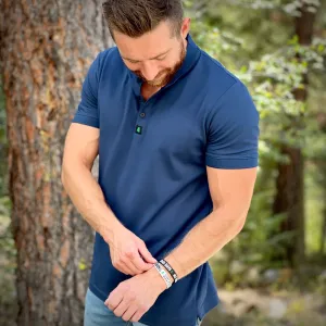 Men's Stretch Henley Quarter Button-Up