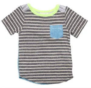 Miki Miette - Phoenix Pocket Tee in Heather Grey Stripes