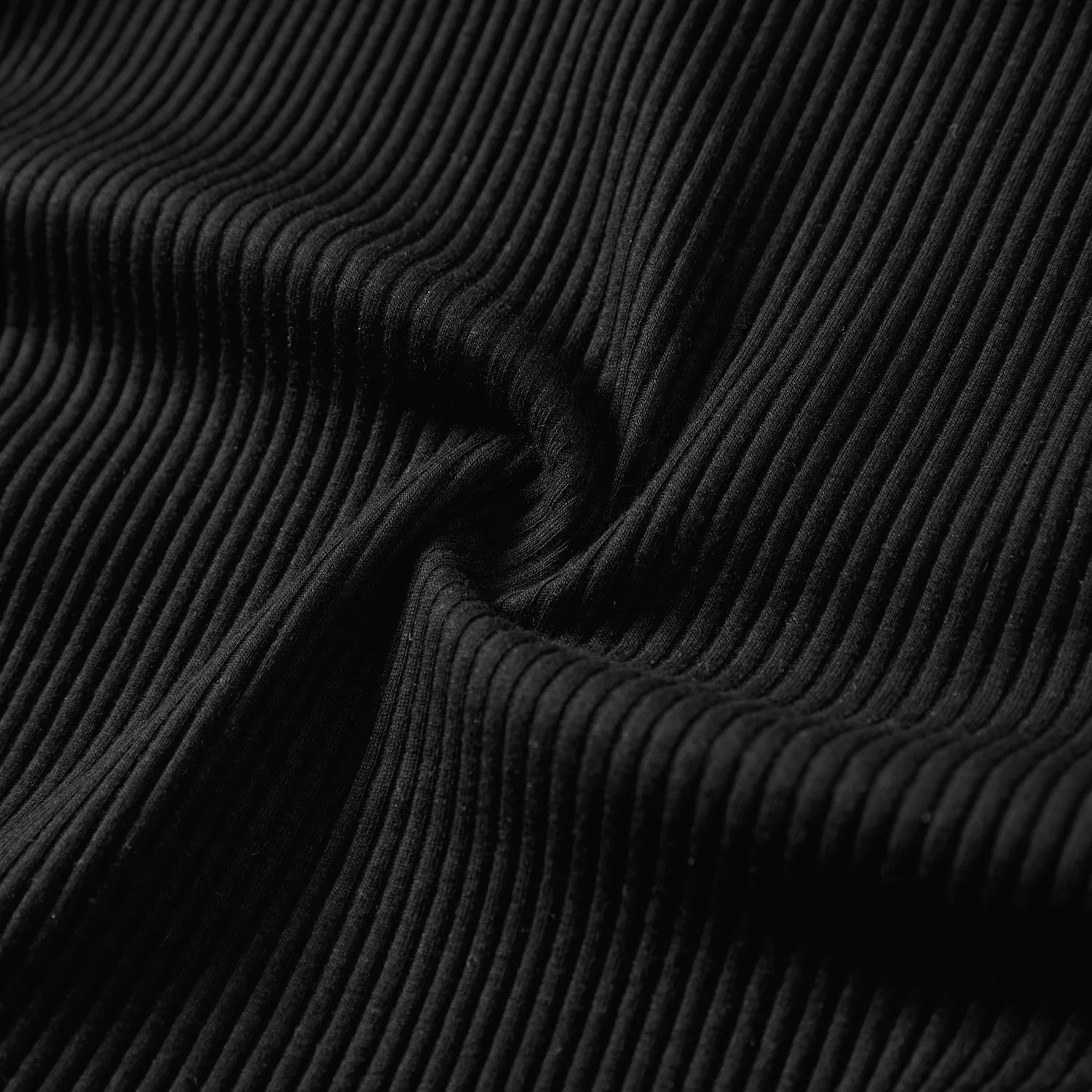 Mommy and Me Black Drawstring Ruched Side Short-sleeve Cotton Ribbed Dresses