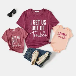 Mommy and Me Letter Print Short-sleeve Tee