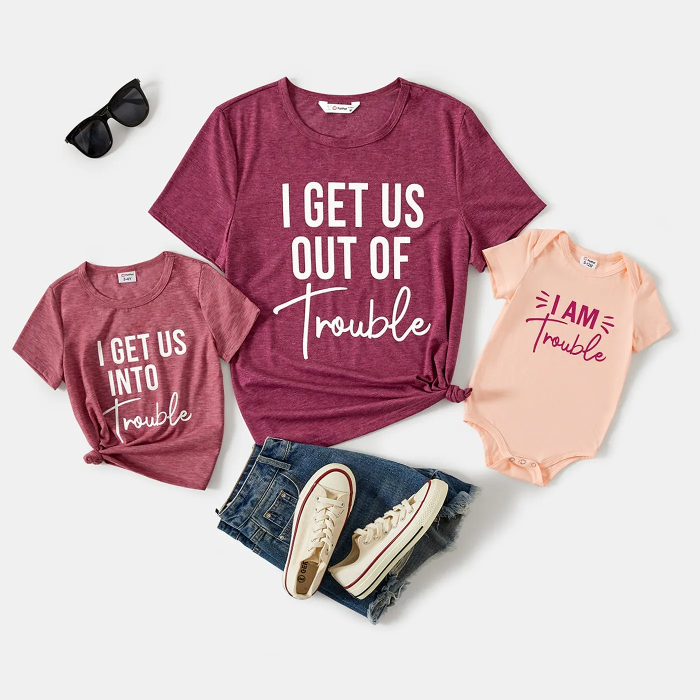Mommy and Me Letter Print Short-sleeve Tee