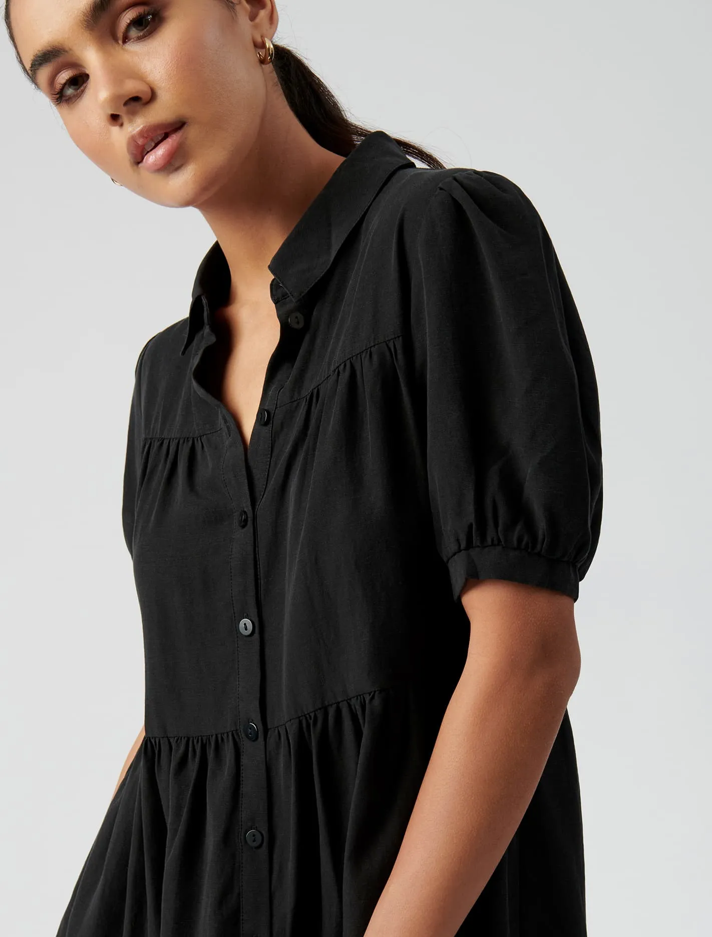 Monica Short Sleeve Tiered Smock Dress