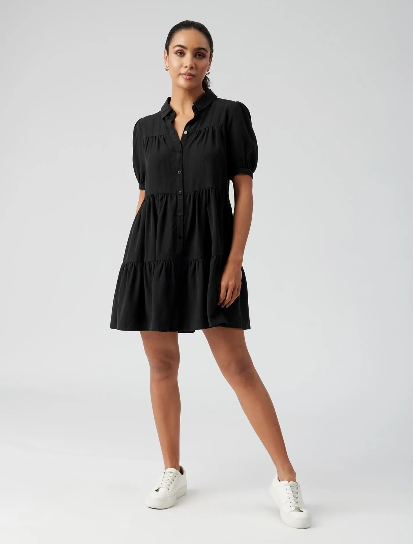 Monica Short Sleeve Tiered Smock Dress