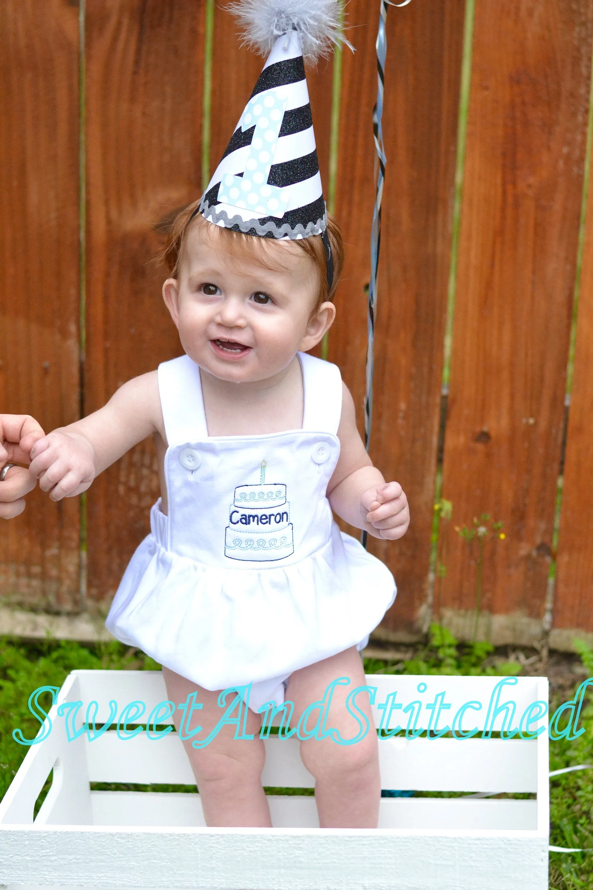 Monogrammed Boys birthday outfit seersucker, baby boy seersucker romper bubble for cake smash, baby boy vintage style cake birthday outfit