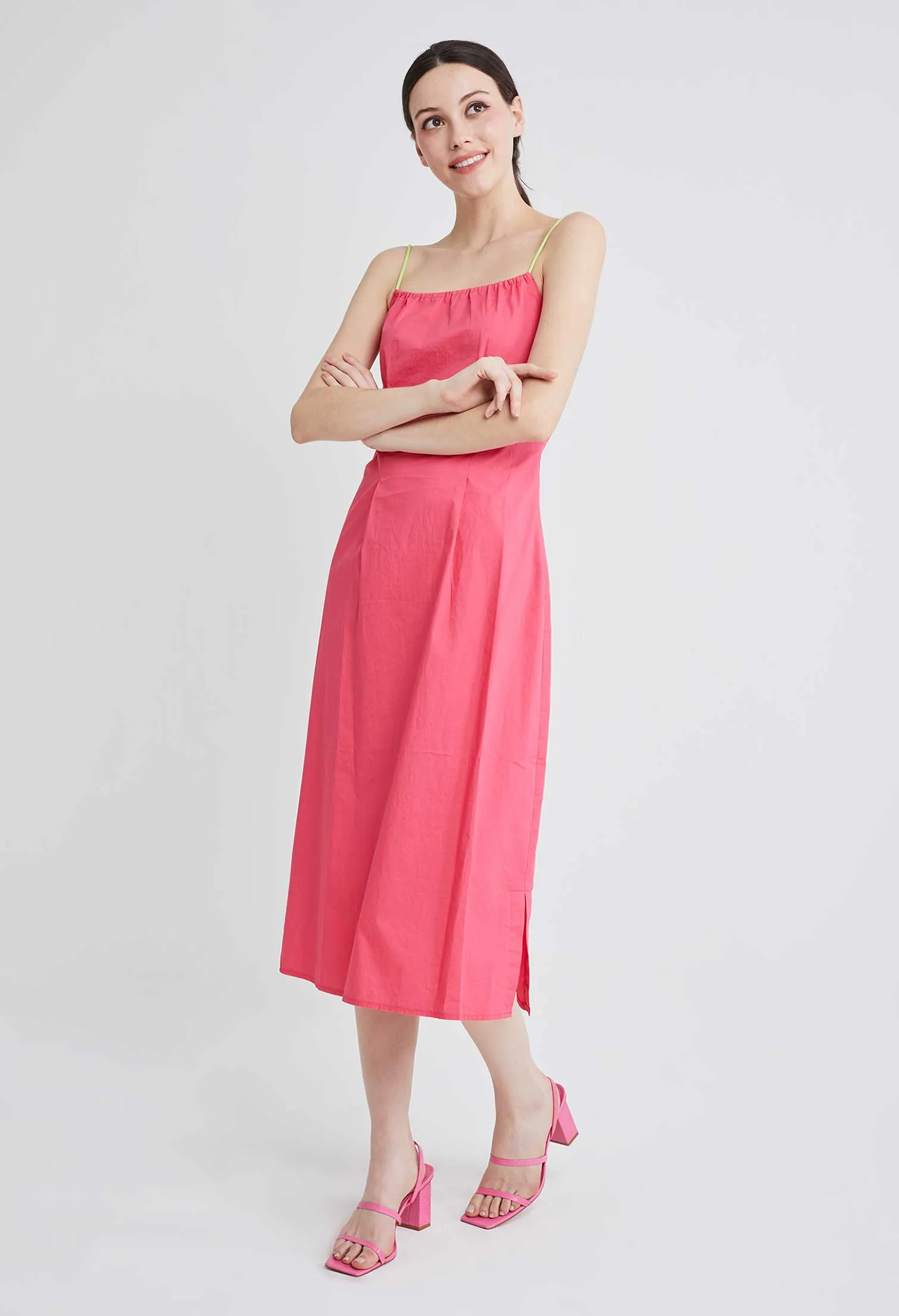 Multi Tie Stop-Notch Slip Dress