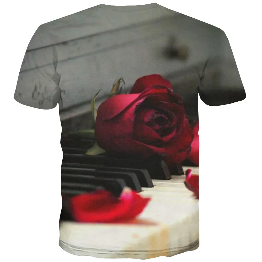 Music T-shirt Men Instrument T-shirts Graphic Retro Shirt Print Electronic Tshirts Cool
