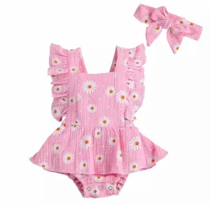 MUSLIN DAISY ROMPER - PINK