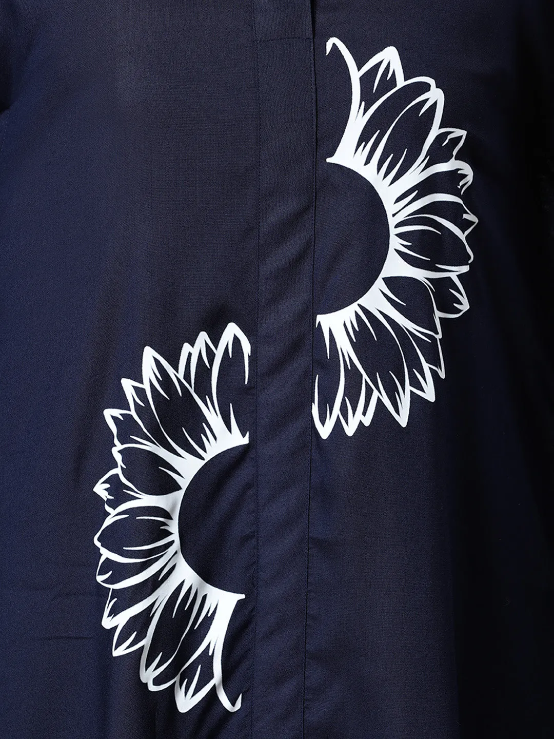 Navy Rayon Shirt-Kaftan - Halves