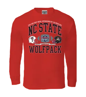 NC State Wolfpack Red 2024 Go Bowling Military Bowl Long Sleeve T-Shirt