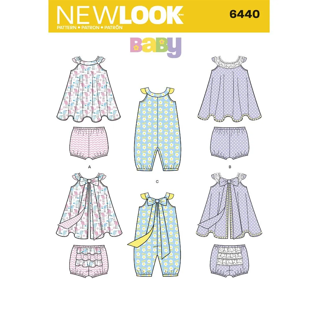 New Look Pattern 6440 Babies' Romper and Sundress with Panties