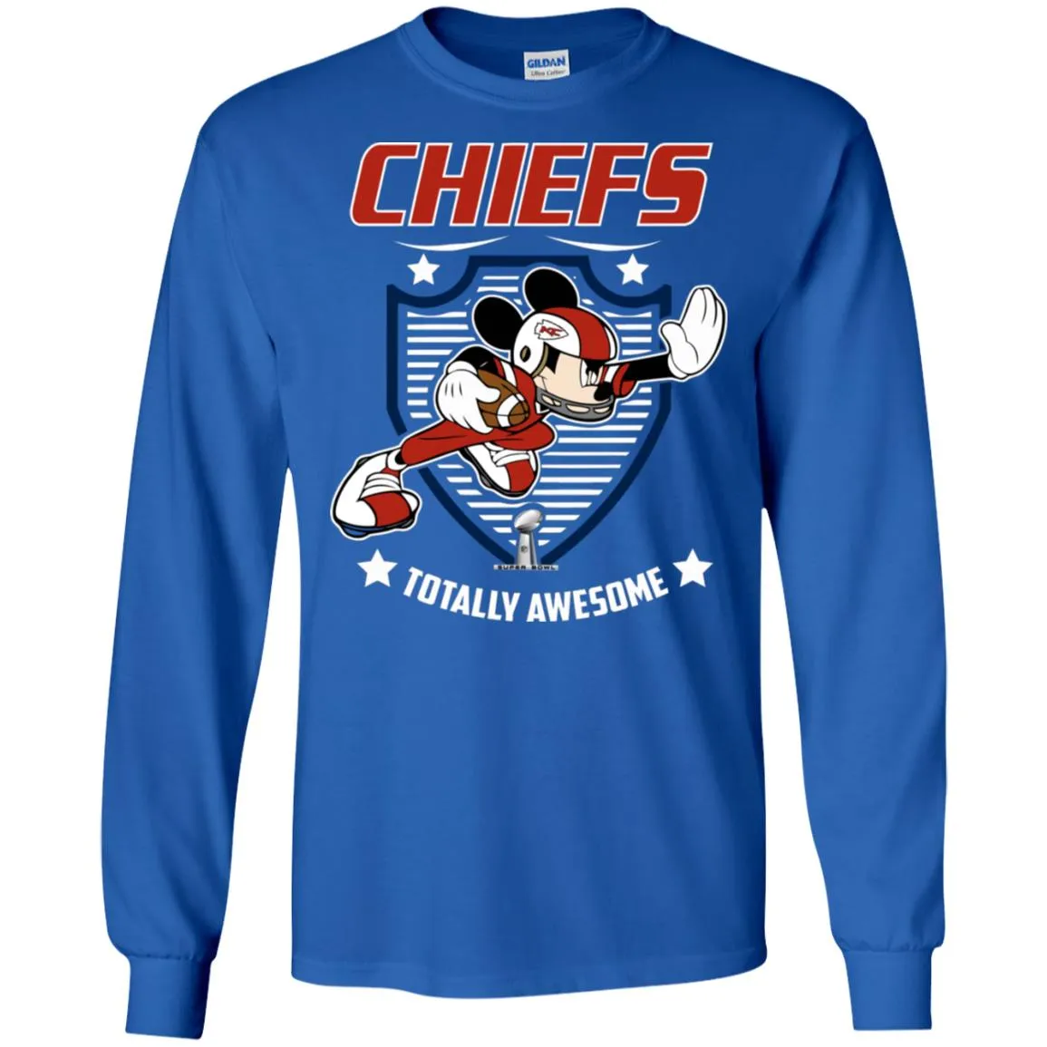 Nfl – Kansas City Chiefs Totally Awesome Mickey Mouse Super Bowl 2019 Football Men Long Sleeve Shirt