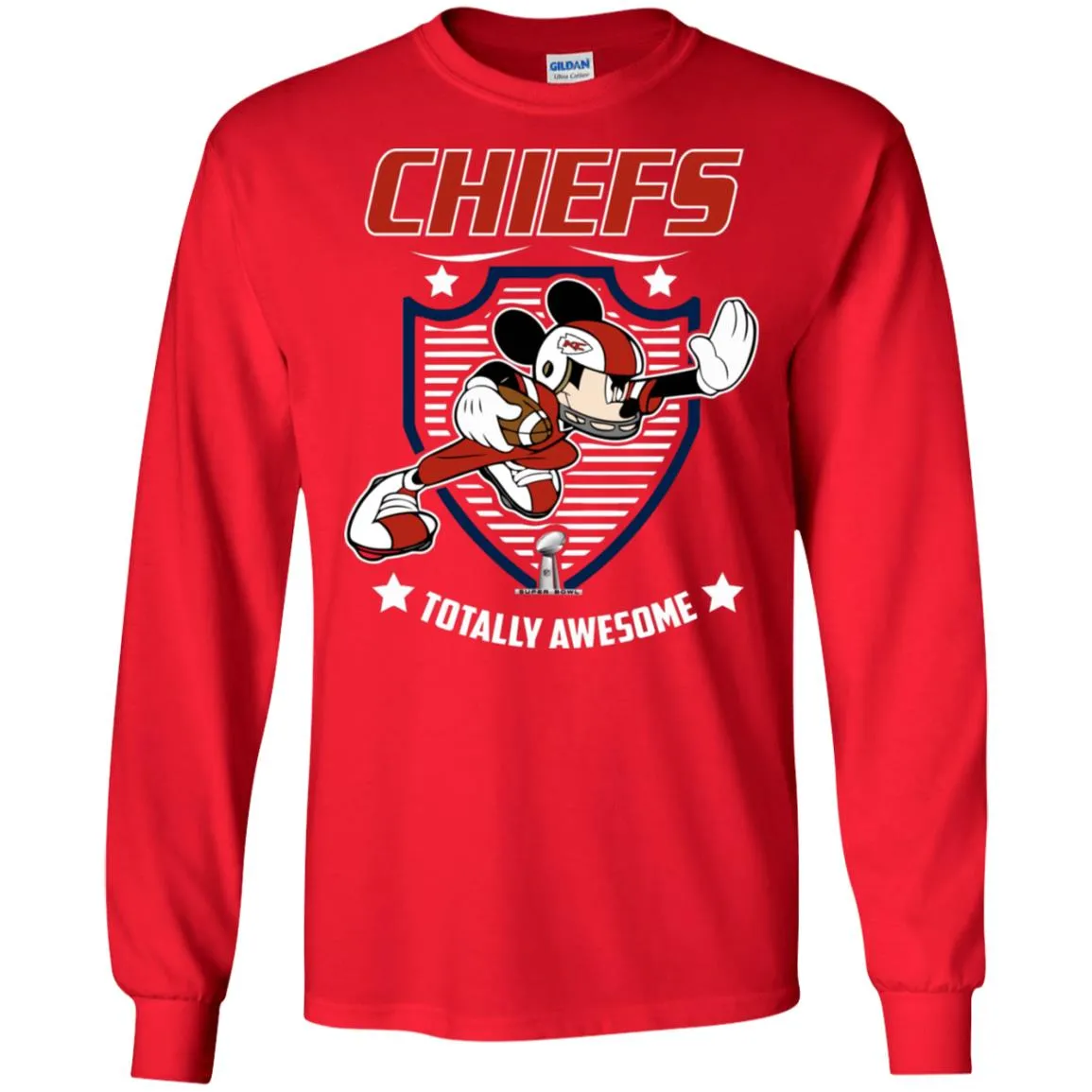 Nfl – Kansas City Chiefs Totally Awesome Mickey Mouse Super Bowl 2019 Football Men Long Sleeve Shirt