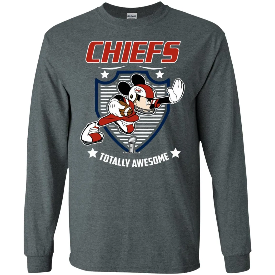 Nfl – Kansas City Chiefs Totally Awesome Mickey Mouse Super Bowl 2019 Football Men Long Sleeve Shirt