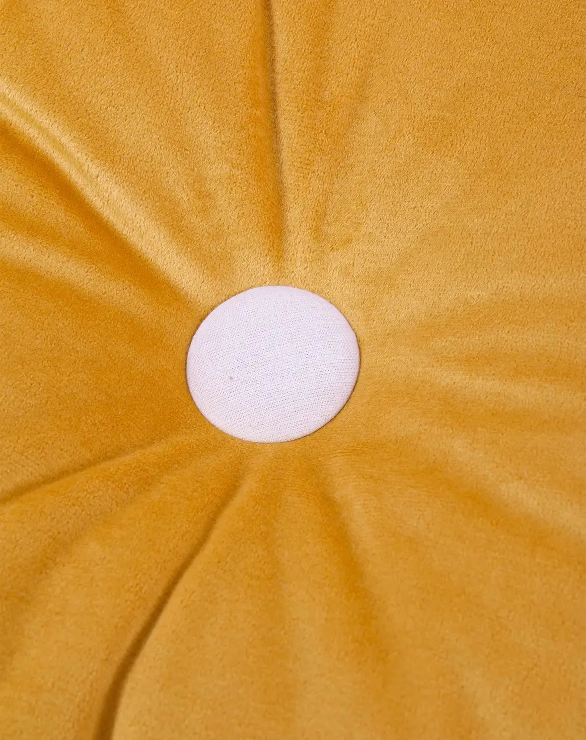 Nobodinoz Round Cushion Eco-Velvet Farniente Yellow