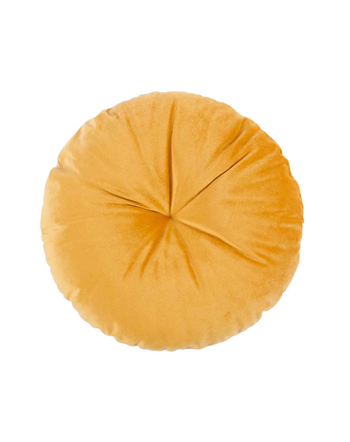 Nobodinoz Round Cushion Eco-Velvet Farniente Yellow