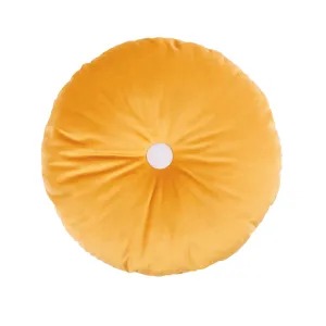 Nobodinoz Round Cushion Eco-Velvet Farniente Yellow
