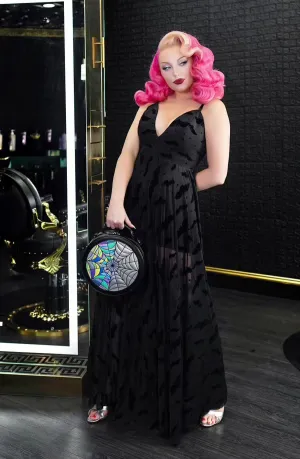 Nosferatu Bat Mesh Maxi with Built-In Romper