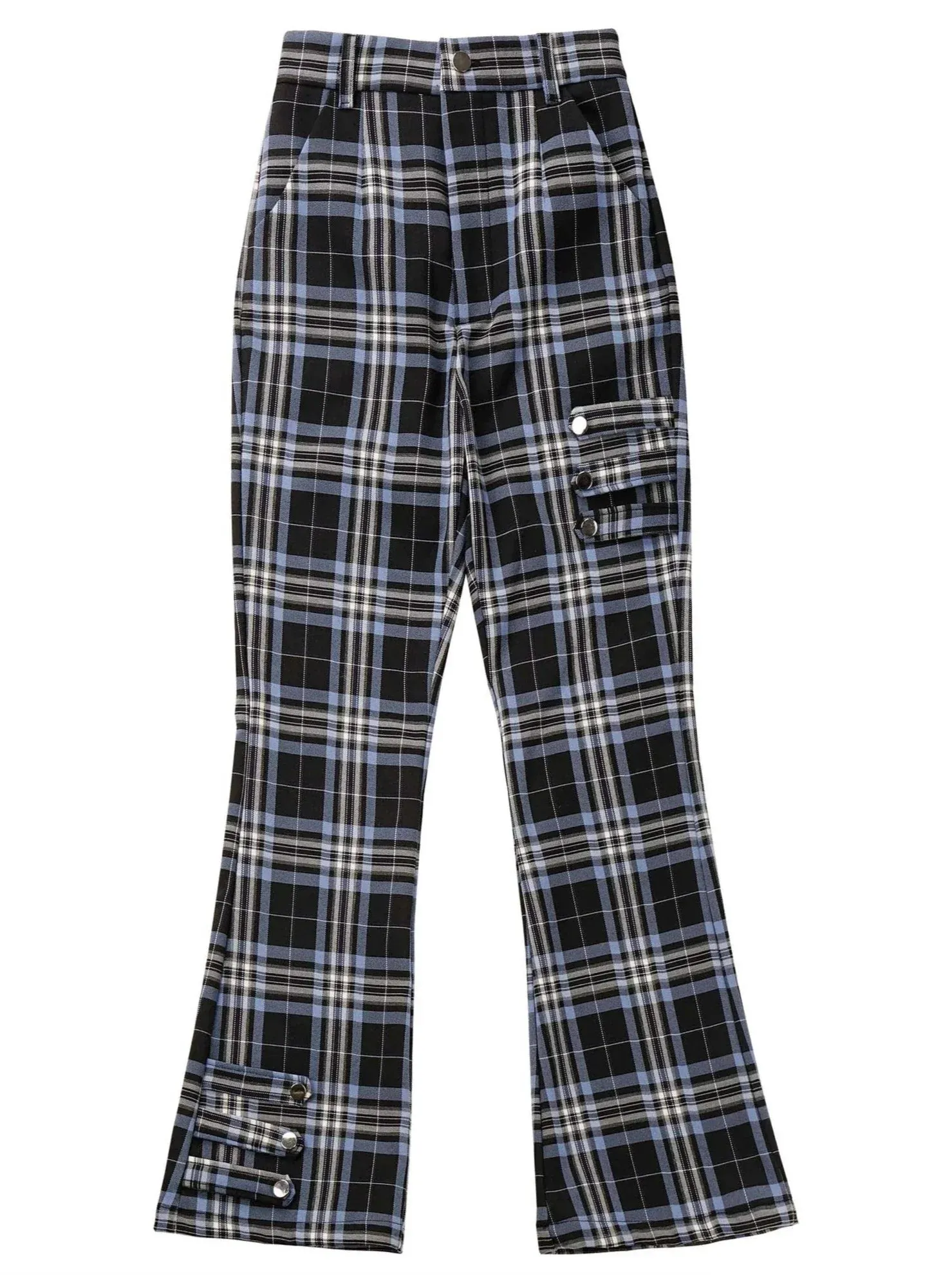 Nyar Star Gravity Velvet Cat ear Farjack Blue Check College Pants
