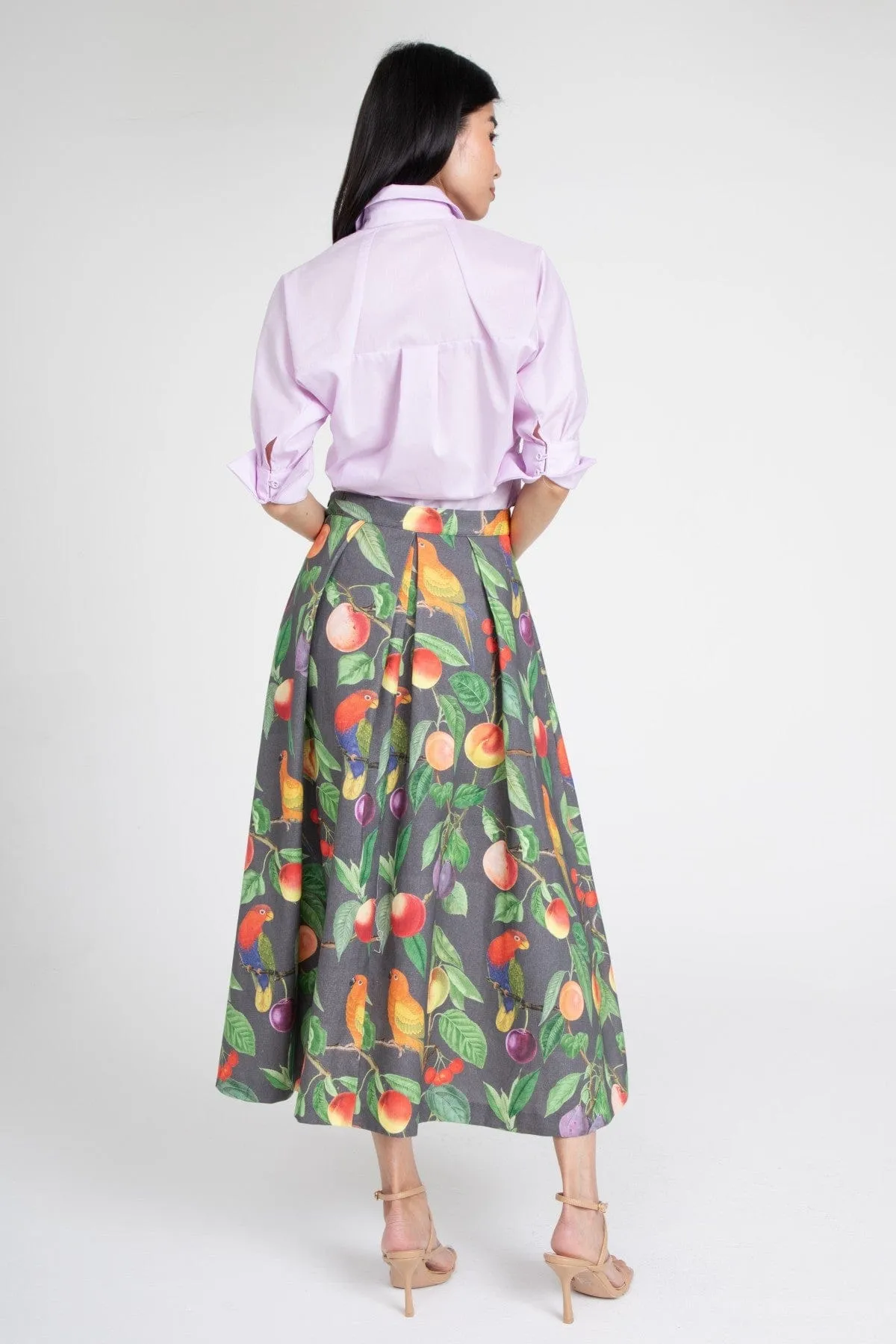 Parrot and Fruit Maxi Skirt