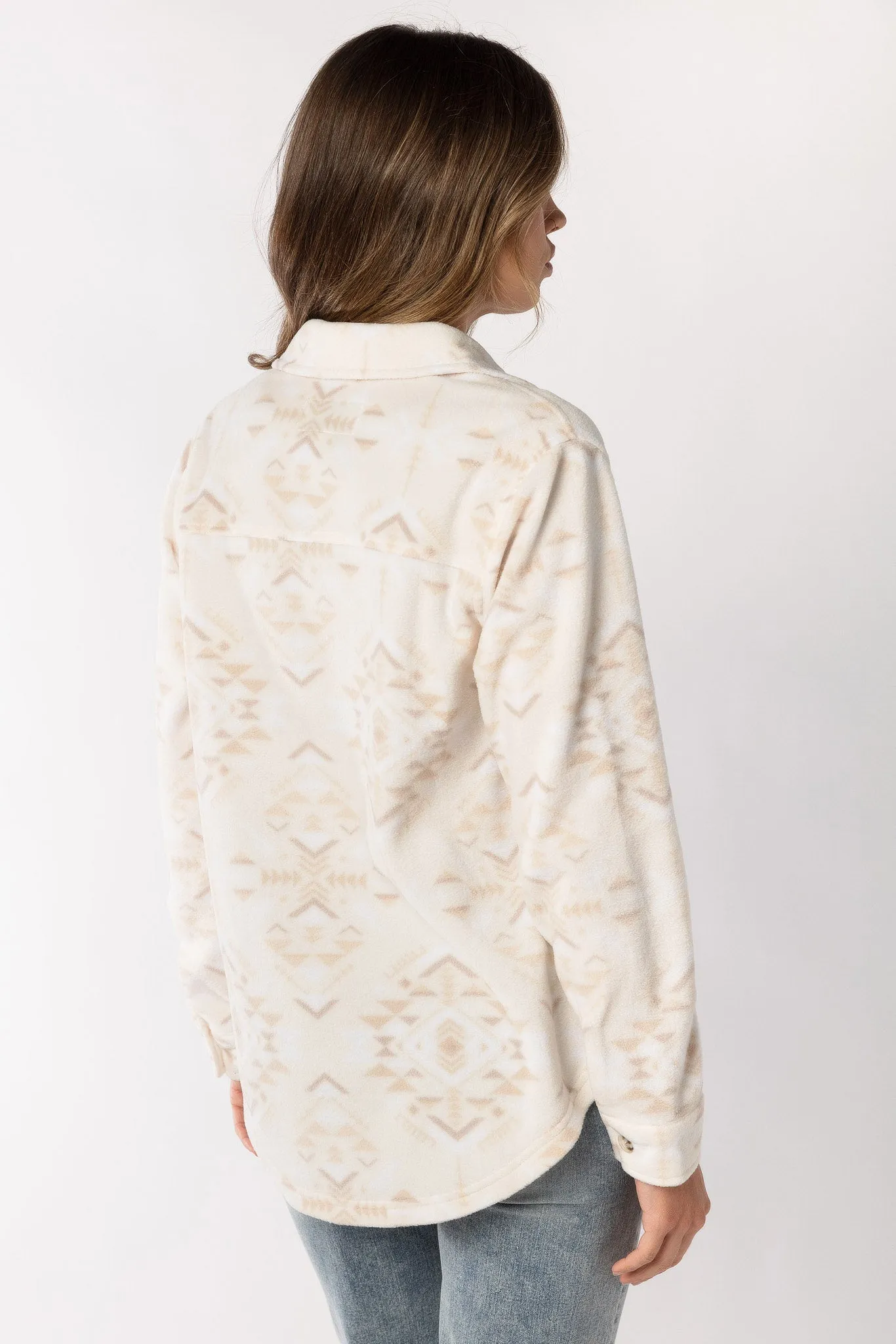 Polar Fleece Shacket in Arizona Patch Print