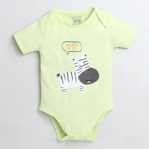 Polka Tots Half Sleeve Romper Onesie Zebra Whats Up - Yellow