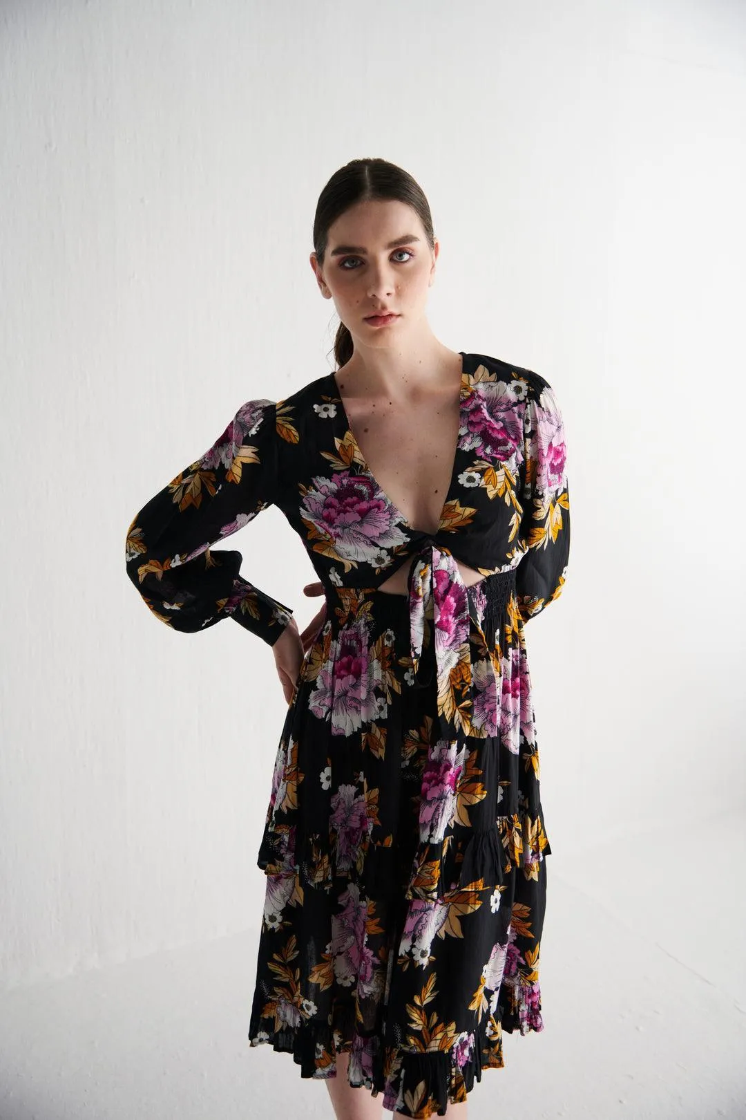 Printed Ruffle Dress