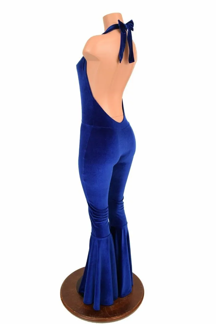"Josie" Halter Bell Bottom Flare Catsuit