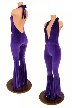 "Josie" Halter Bell Bottom Flare Catsuit