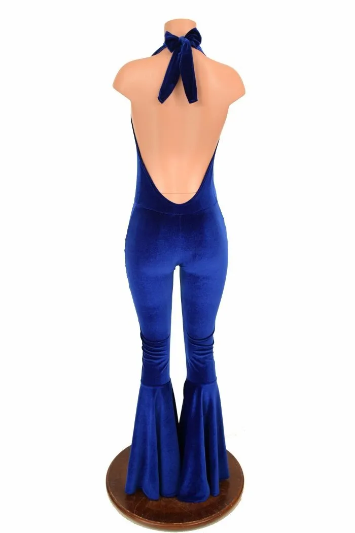 "Josie" Halter Bell Bottom Flare Catsuit