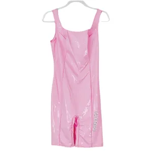 Rare Plastic Charol Bodycon Romper in Bubblegum Pink Size S
