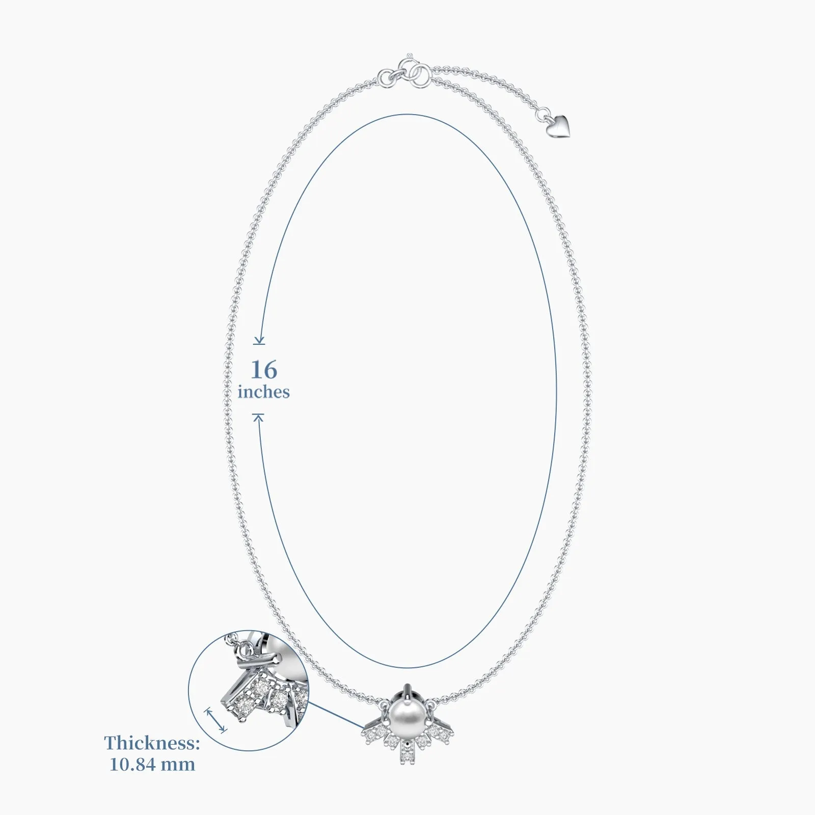 Ray of Hope Diamond Pearl Necklace