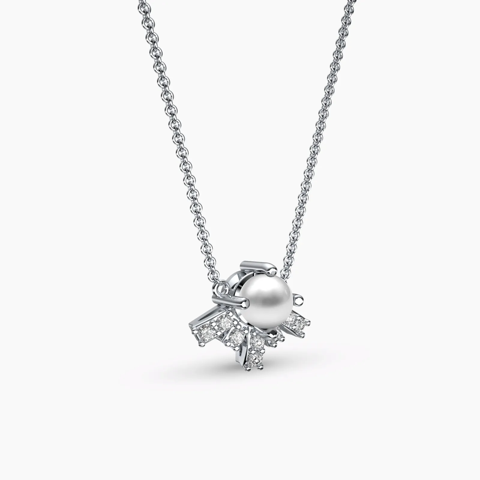 Ray of Hope Diamond Pearl Necklace