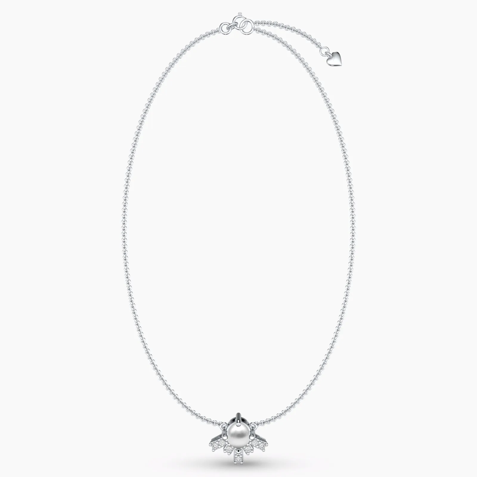 Ray of Hope Diamond Pearl Necklace
