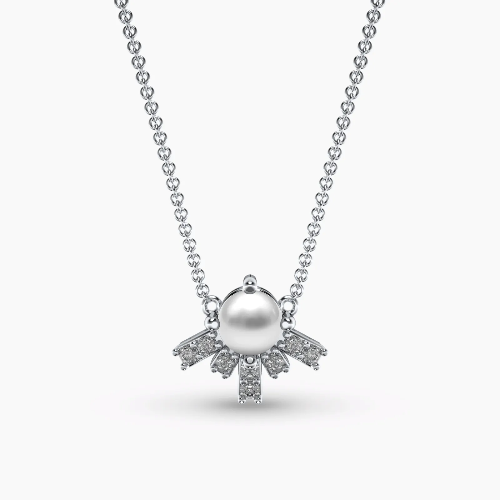 Ray of Hope Diamond Pearl Necklace