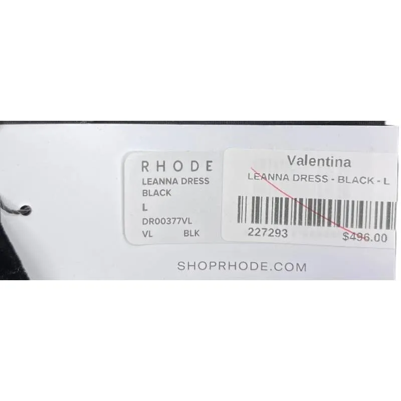 Rhode Leanna Twist Front Velvet Dress Size Large Black New